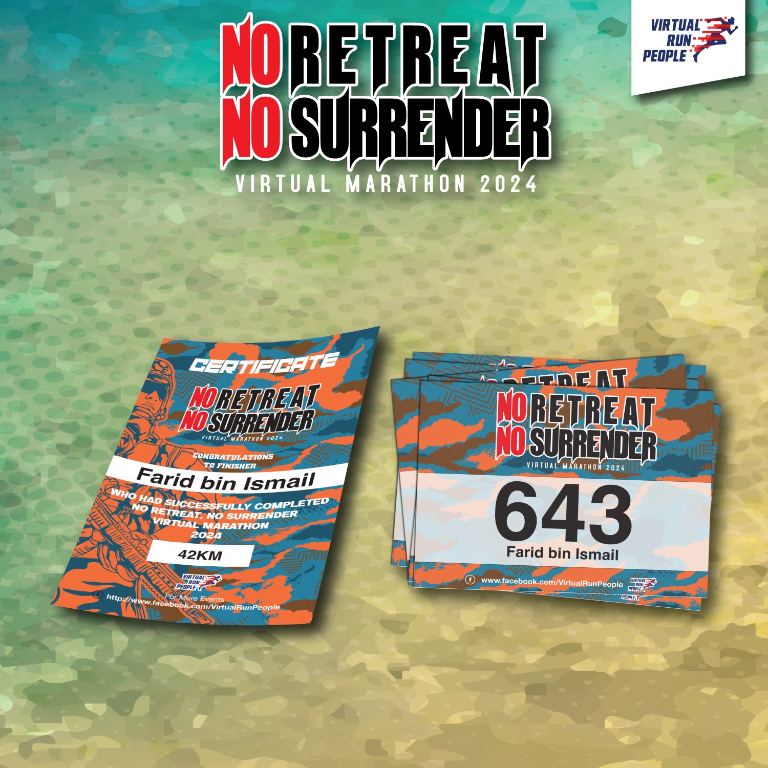 No Retreat No Surrender Virtual Marathon 2024